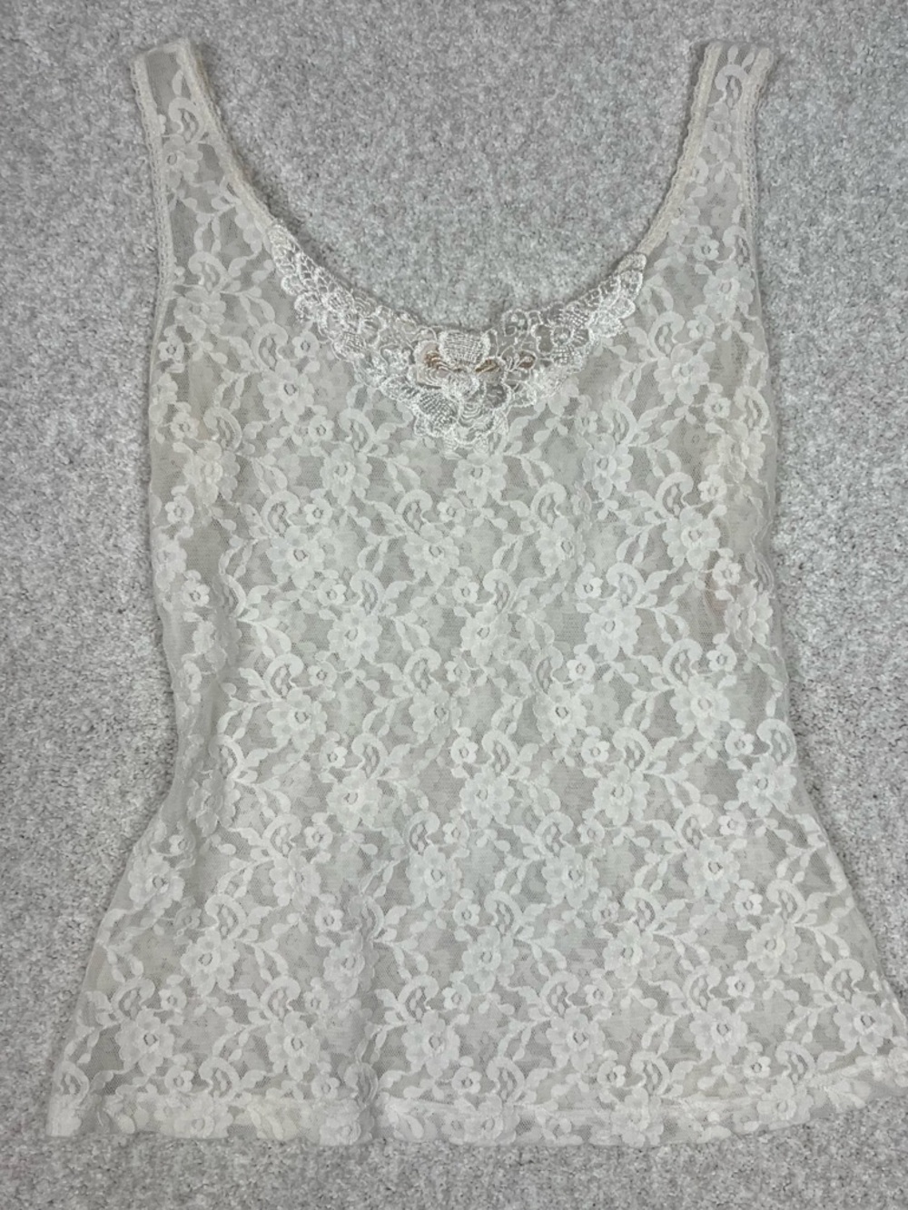 Y2K * Gold Tag* La Vie En Rose white Lace Camisole Tank